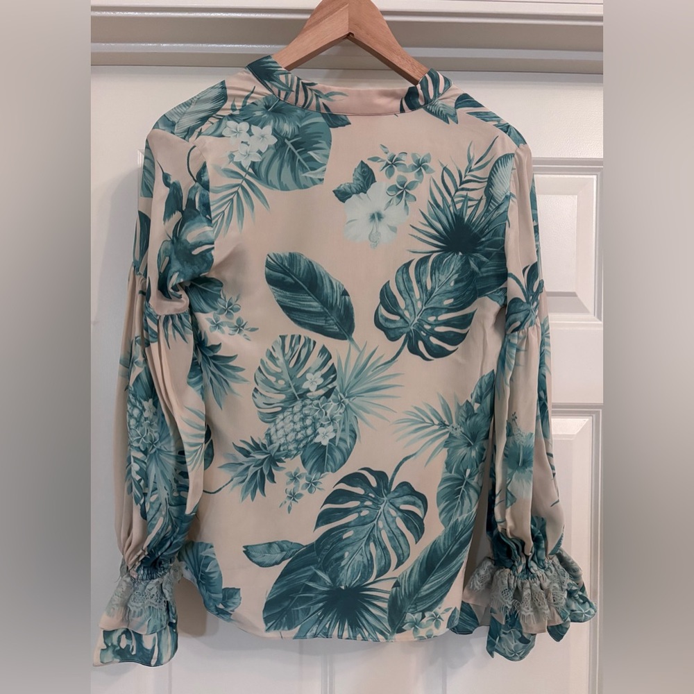 Rococo Sand Echo Leaf Silk Blouse - image 5